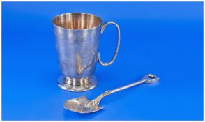 Railway Interest. A Miniature Ceremonial Silver Spade, presented to Councillor R.Hepworth, Mayor of