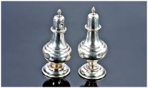 Pair Of Silver Pepperettes, Hallmarked For Birmingham 1908, Height 84mm