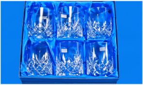 Boxed Set Of Six Cut Glass Tumbles, by Royal Worcester Crystal.