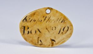 A Rare Documentary 18th Century Ivory Badge Holders Pass Dated 1781. In 1781 the Earl of Sefton