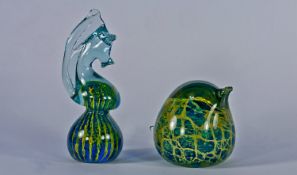 Mdina - Fine and Early Signed Paperweight in the form of a seahorse, Michael Harris design. 6