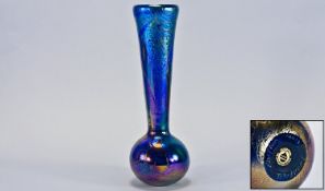 John Ditchfield Quality Iridescent Glass Tall Specimen Vase with purple, gold, blues and green