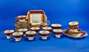 Spode `Arundel` Design Part Teaset (40) pieces approximately including cups, saucers, two sandwich/