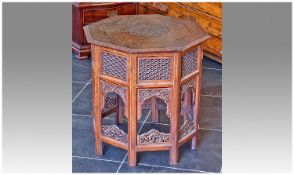 Anglo Indian Octagonal Coffee Table, early 20th century, the top and sides intricately inlaid with