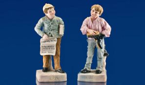 Rare Pair Of Robinson & Leadbeater Bisque Decorated Figures, 2 compelling 19th Century child labour