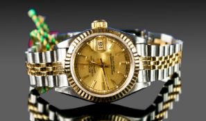 Rolex Oyster Perpetual Datejust Ladies Wristwatch; Ref; 69173 18ct Gold And Stainless Steel,