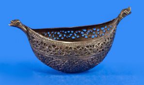 A Middle Eastern Begging Bowl Of Small Proportions, probably Indian, of fine quality engraving and