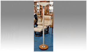 Art Deco Standard Lamp, circa 1935 the frosted opaque shade of stepped form, raised on a stand of