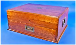 19th Century Mahogany Box, with lidded top, opening to reveal storage section, fitted with single