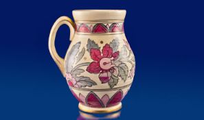 Crown Ducal A.G.R. Lotus Jug, Circa 1930`s with styalised floral pattern, pat 6778 on ivory ground.