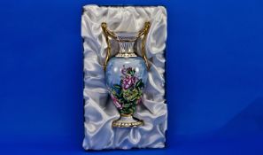 Spode Charles Prestige Chatsworth Vase, hand painted and in original presentation box. Limited