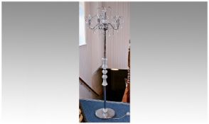 Swarovski `Bodenleuchte` Late 20th Century Five Branch Glass and Chrome Standard Lamp, with a