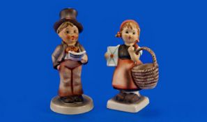 Two Various Hummel Figures, `Meditation`, girl carrying a large basket over her left arm and a