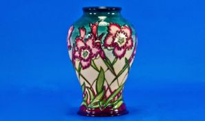 Moorcroft  ``Maiden Pink`` Vase. Designer Philip Gibson. Shape 65/6``. Boxed.