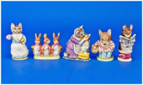 Beswick Beatrix Pottery Figures, 5 in total. 1. Tabitha Twitchett 1st Variation, Backstamp 3B. 2.