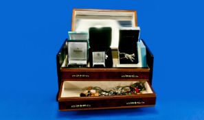 Modern Jewellery Box, Containing A Collection Of Costume Jewellery, Pendants, Earrings, Brooch etc