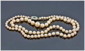 Strand Of Early 20thC Cultured Pearls, Of Slightly Graduating Form Ranging From 6mm To 2.8mm,