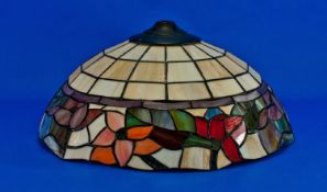 Modern Tiffany Style Table Lamp Shade, in multicoloured glass, leaded, measuring 16 inches in