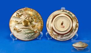 Japanese Early Meiji Period High Quality Satsuma Lidded Bowl, beautifully hand decorated in