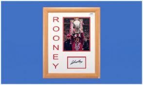 Framed Wayne Rooney Photograph. Signed.