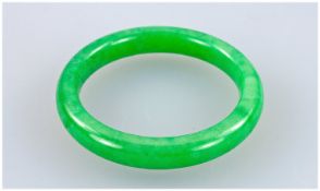 Small Jadeite Bangle Of Good Deep Green Colour, Outer Diameter 54mm