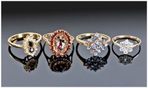 Four 9ct Gold Dress Rings.