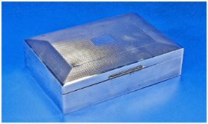 A Good Quality Lidded Silver Table Cigarette Box, by E.V. Viner of Sheffield. Cedar wood interior