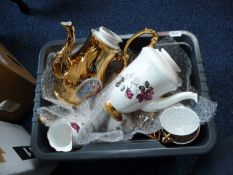 Box of Assorted Teasets, comprising Imperial tea set in white and a further teaset in gilt.