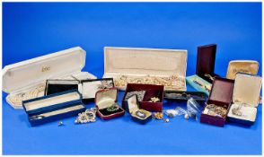 Misc Lot Of Costume Jewellery And Oddments, Comprising Simulated Pearls, Chains, Pendants,