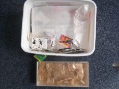 Container Full of Mixed Modern British Commemorative Stamps. Several mint and packets of hinges.