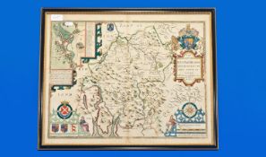 A Fine Impression Map of the County of Westmorland and Kendal. Original period colouring by John