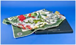 Rare brand new in box limited edition Mantero Collection No. 11 silk head scarf by Shabre.  Known