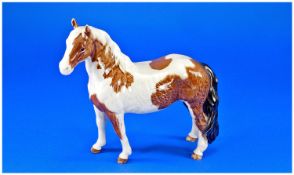 Beswick Horse Figure ``Pinto Pony``, first version, ``skewbald`` colourway, model number 1373.