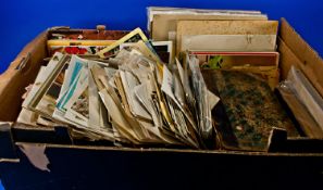 Box Of Leather Bound Books, Pamphlets, Postcards, Photographs, Ephemera etc.