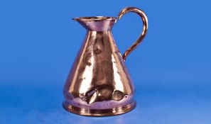 Large George V Copper Measuring Flagon, with substantial handle, 12 inches high.