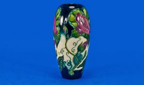 Moorcroft MCC Collectors Club Vase. Date 1998. `Convolvulus` design. Debbie Hancock. 7 inches tall.