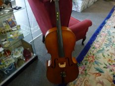 Regular 4 String Cello, in fabric case with spare peg & bow.