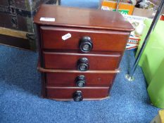 19th Century Mahogany Desk Top Chest, comprising four drawers, with large knob handles, 13 inches