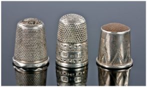 Silver Hallmarked Thimble + 2 Others