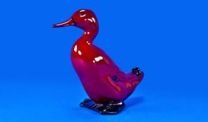 Royal Doulton Flambe Duck Figure. Stands 6.25 inches high.