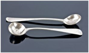 Two Georgian Silver Salt Spoons.