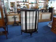 Early 20th Century Mahogany Display Cabinet, of bow fronted form, with two adjustable shelves, 45