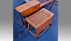 Small Oak Coffee Table, with swivelling leaves, folding out, plus a small oak gateleg table.