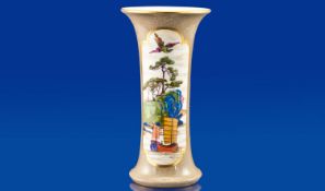 Royal Worcester Hand Finished Flared Vase. `Oriental River Scene` Reg.Number 633033. Date 1918. 7.