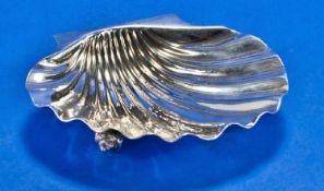 A Victorian Silver Shell Dish. Hallmarked London 1896, makers mark S.C. Diameter 4.5 inches. 106.2