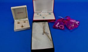 Mixed Lot Of Jewellery Comprising Silver Pendant And Chains, Dress Rings, Two Silver Necklace And