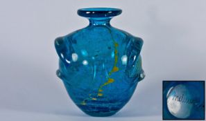 Mdina - Fine Early Michael Harris Designed Blue Vase. Signed Mdina to base. 6 inches high.
