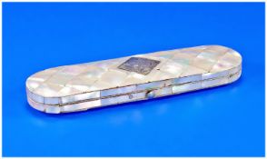 Victorian Mother of Pearl Hinged Spectacle Case. 6 inches length.