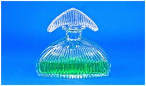 An Extremely Fine Quality Art Deco Cut Glass Cologne Bottle of Large Size, Deeply Cut with a V