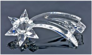 Swarovski Cut Crystal Silver Pair Of Shooting Star Candle Holders, Mint condition. Complete with